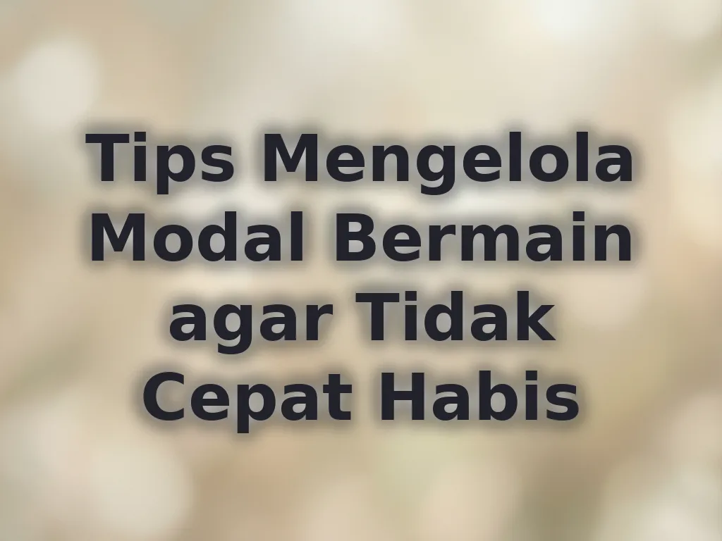 Kelola Modal